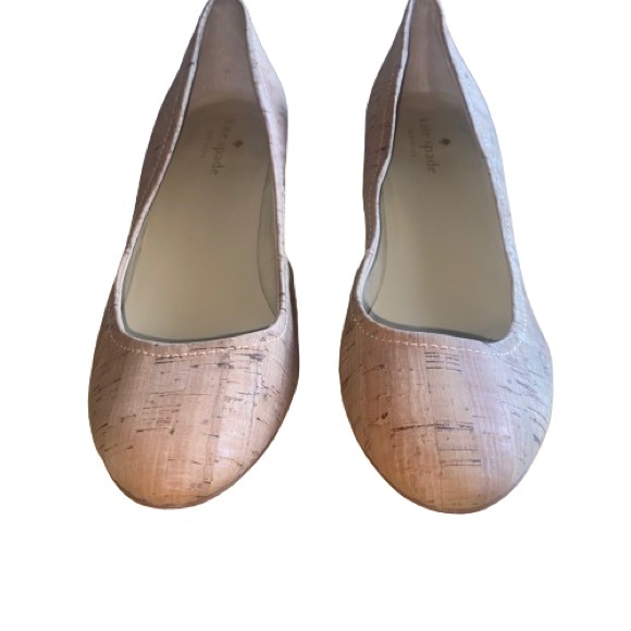 Kate Spade Halle Too Wedges Cork Tan Size 7 Business Office Party Heels - Picture 4 of 9
